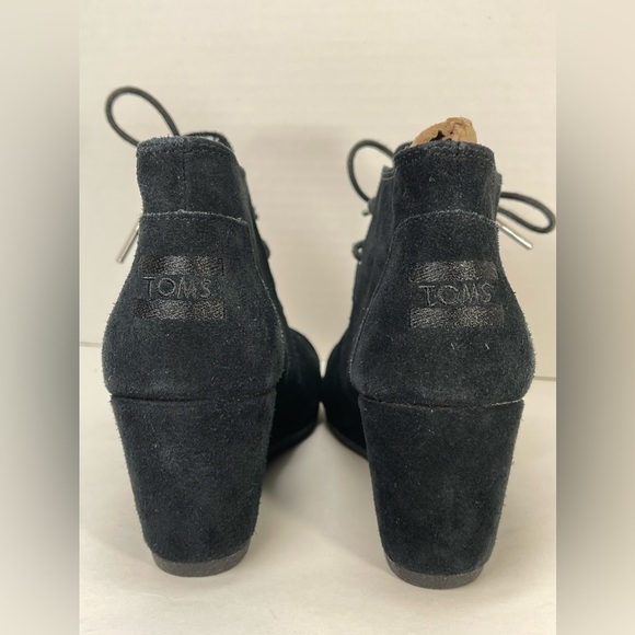 Tom’s Women’s Desert Wedge Suede Ankle Boot Size 8 Black - Picture 5 of 10